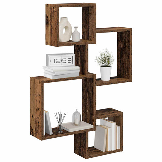 Wall Cube Shelves Wall-Mounted Brown 64 x 13.5 x 91.5 cm Wall Cube Shelves Wall-Mounted Brown 64 x 13.5 x 91.5 cm