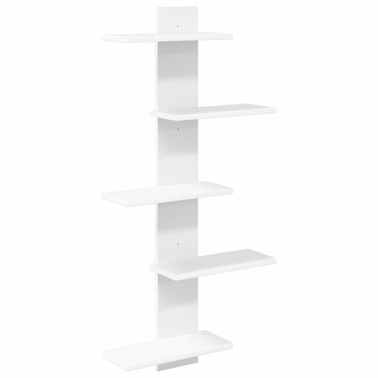 Wall Floating Shelf White 48.5 x 15 x 101 cm Engineered Wood Wall Floating Shelf White 48.5 x 15 x 101 cm Engineered Wood