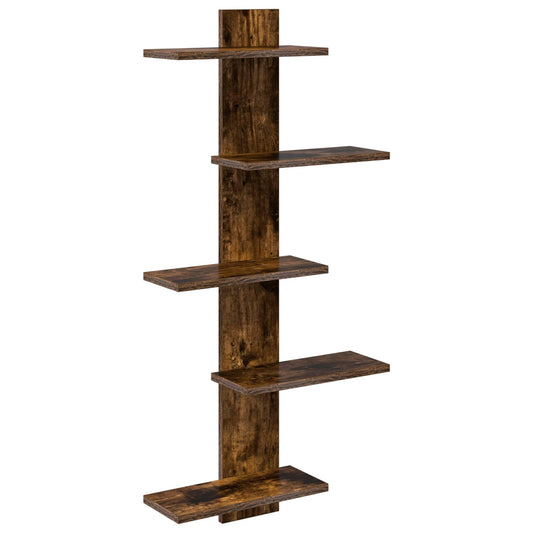 Wall Floating Shelf Smoked Oak 48.5 x 15 x 101 cm Wall Floating Shelf Smoked Oak 48.5 x 15 x 101 cm