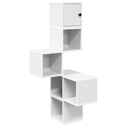 Wall Corner Shelf White 48 x 48 x 120 cm Engineered Wood Wall Corner Shelf White 48 x 48 x 120 cm Engineered Wood