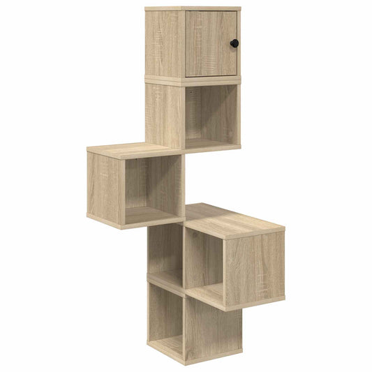 Wall Corner Shelf Sonoma Oak 48 x 48 x 120 cm Engineered Wood Wall Corner Shelf Sonoma Oak 48 x 48 x 120 cm Engineered Wood