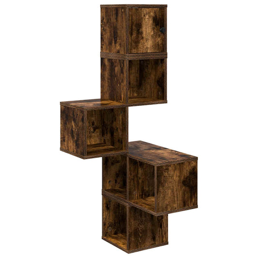 Wall Corner Shelf Smoked Oak 48 x 48 x 120 cm Engineered Wood Wall Corner Shelf Smoked Oak 48 x 48 x 120 cm Engineered Wood
