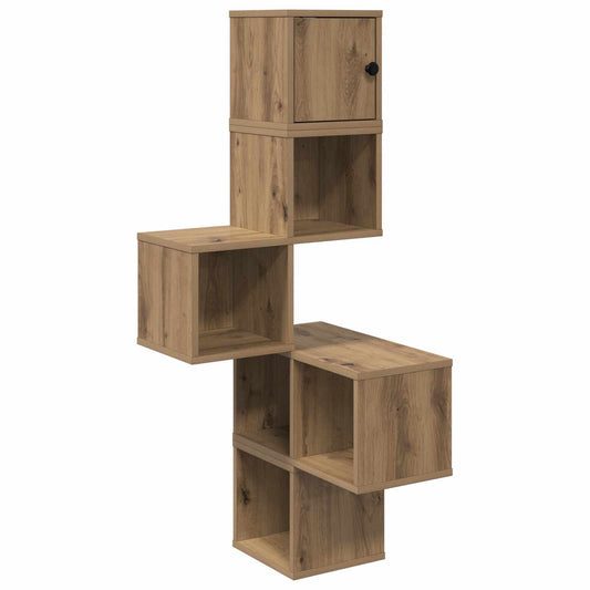 Wall Corner Shelf Artisan Oak 48 x 48 x 120 cm Engineered Wood Wall Corner Shelf Artisan Oak 48 x 48 x 120 cm Engineered Wood