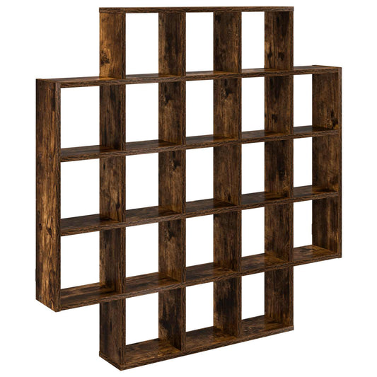 Wall Shelf Smoked Oak 100 x 13 x 100 cm Engineered Wood Wall Shelf Smoked Oak 100 x 13 x 100 cm Engineered Wood