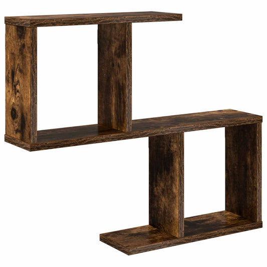 Wall Shelf Smoked Oak 60 x 12 x 50.5 cm Engineered Wood Wall Shelf Smoked Oak 60 x 12 x 50.5 cm Engineered Wood