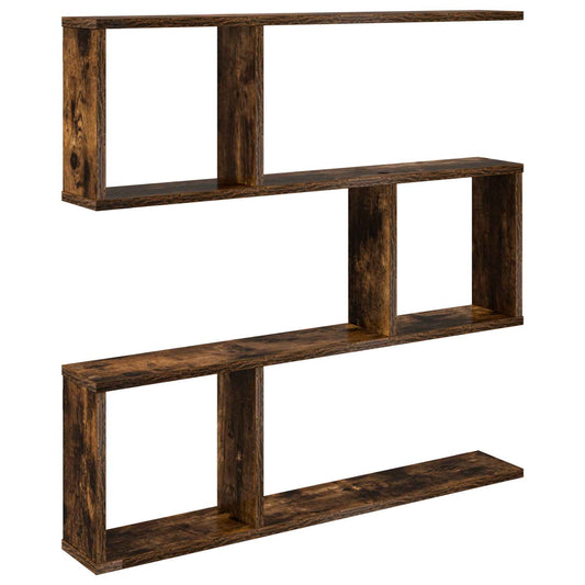 Wall Shelf Smoked Oak 80 x 12 x 79.5 cm Engineered Wood Wall Shelf Smoked Oak 80 x 12 x 79.5 cm Engineered Wood