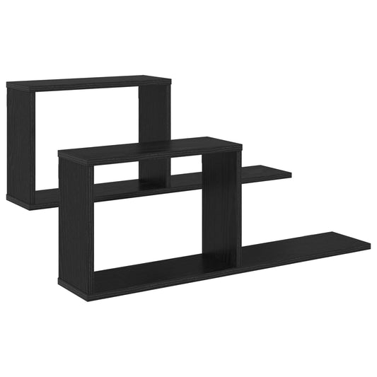 Floating Shelves 2 pcs Black Oak 80 x 15 x 30 cm Floating Shelves 2 pcs Black Oak 80 x 15 x 30 cm