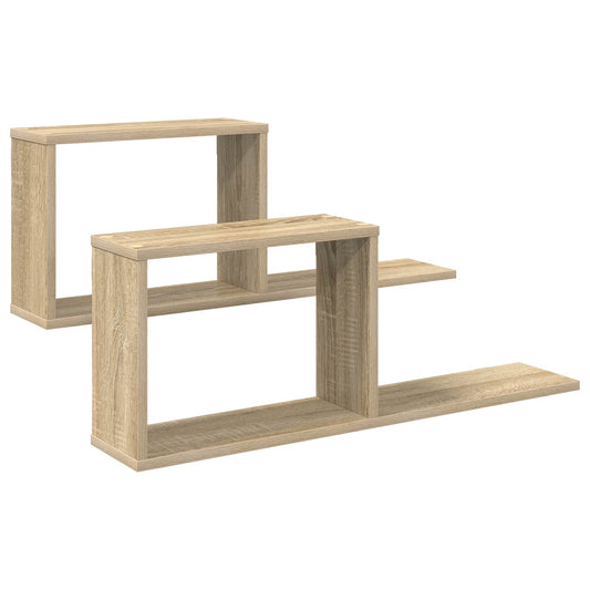 Floating Shelves 2 pcs Sonoma Oak 80 x 15 x 30 cm Floating Shelves 2 pcs Sonoma Oak 80 x 15 x 30 cm