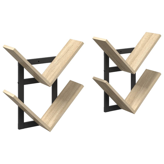 Wall Floating Shelf 2 pcs Sonoma Oak 43 x 15 x 47 cm Wall Floating Shelf 2 pcs Sonoma Oak 43 x 15 x 47 cm