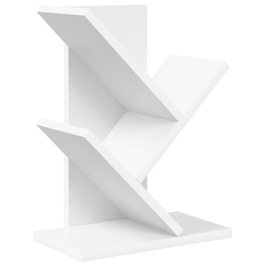 Tree Bookshelf 3-Tier 30 x 18 x 40 cm Engineered Wood White Tree Bookshelf 3-Tier 30 x 18 x 40 cm Engineered Wood White