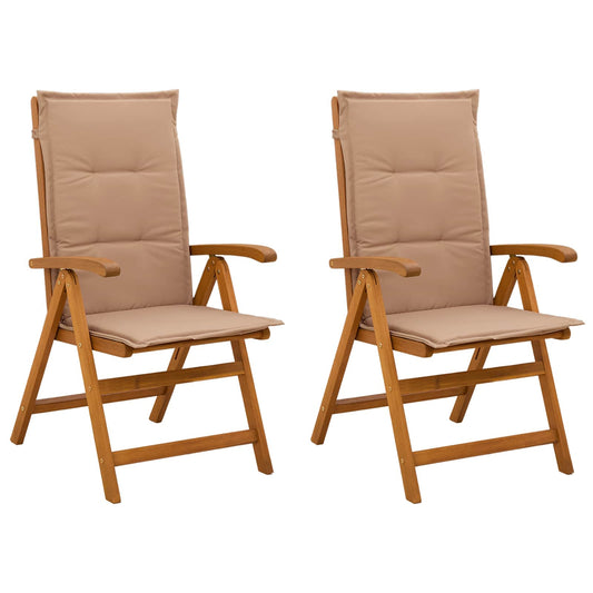 Reclining Garden Chairs 2 pcs Natural Solid Acacia Wood Reclining Garden Chairs 2 pcs Natural Solid Acacia Wood
