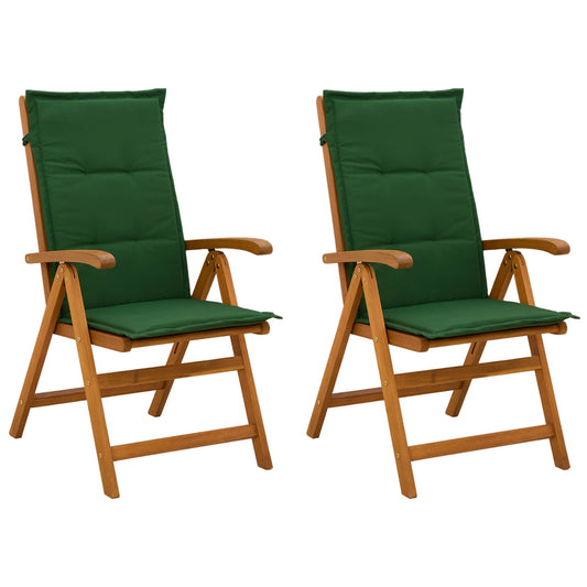 Reclining Garden Chairs 2 pcs Natural Solid Acacia Wood Reclining Garden Chairs 2 pcs Natural Solid Acacia Wood