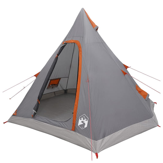 Tipi Tent Water-Resistant 3-Person Grey and Orange Tipi Tent Water-Resistant 3-Person Grey and Orange