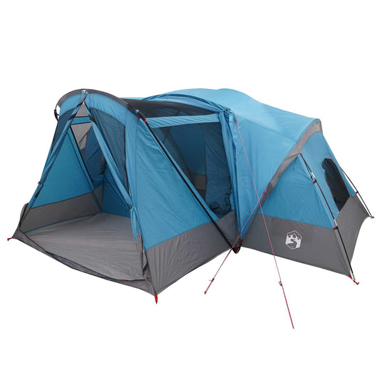 Cabin Tent with Rainfly Water-Resistant 10-Person Blue Cabin Tent with Rainfly Water-Resistant 10-Person Blue