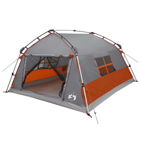 Instant Tent Water-resistant 4-Person Grey and Orange Instant Tent Water-resistant 4-Person Grey and Orange