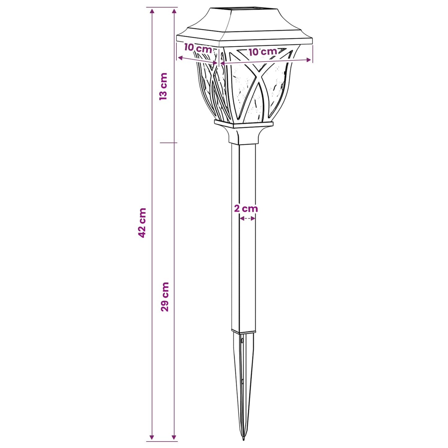Outdoor Solar Lights with Ground Spike 12 pcs Warm White 42 cm