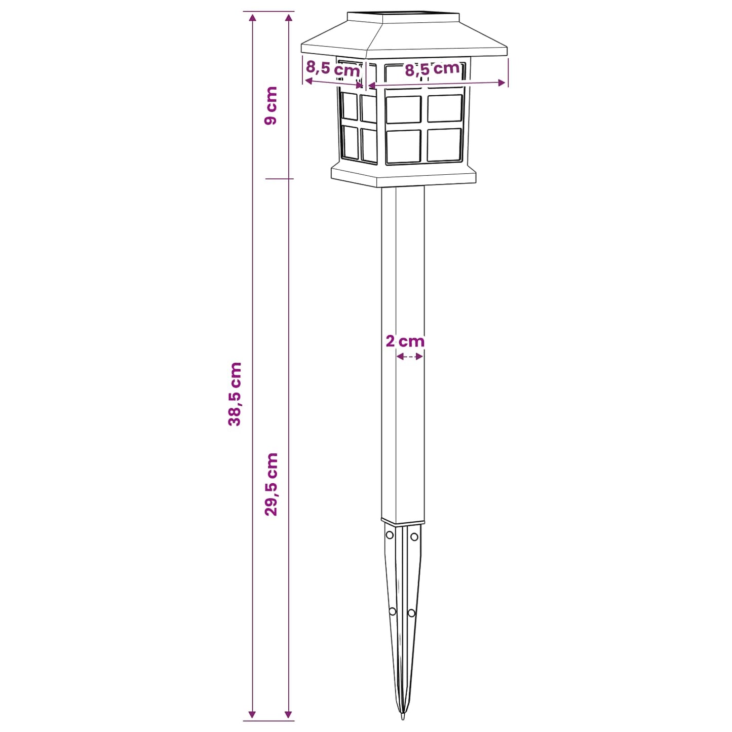 Outdoor Solar Lights with Ground Spike 6 pcs Warm White 38.5 cm