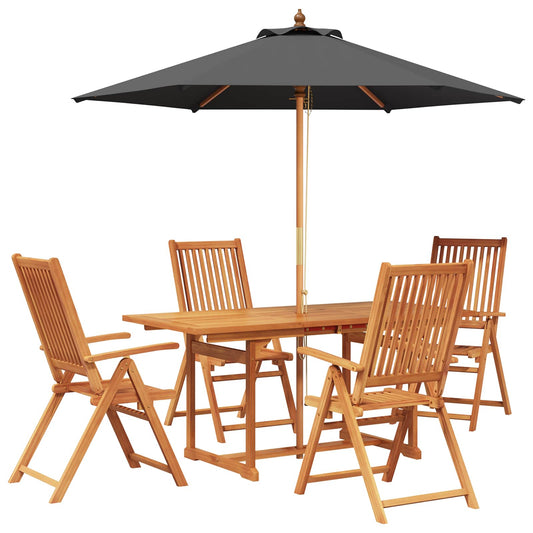 Outdoor Dining Set with Parasol 6 pcs 4-Seaters Outdoor Dining Set with Parasol 6 pcs 4-Seaters