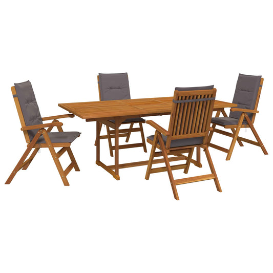Outdoor Dining Set with Parasol 6 pcs Anthracite Outdoor Dining Set with Parasol 6 pcs Anthracite