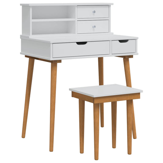 Dressing Table Set FAUSKE 3 pcs White 76 x 50 x 103.5 cm Dressing Table Set FAUSKE 3 pcs White 76 x 50 x 103.5 cm