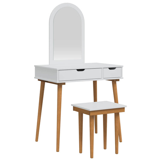 Dressing Table Set FAUSKE 3 pcs White 76 x 50 x 143 cm Dressing Table Set FAUSKE 3 pcs White 76 x 50 x 143 cm