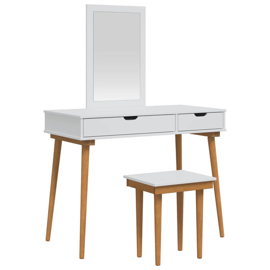 Dressing Table Set FAUSKE 3 pcs White 100 x 50 x 143 cm Dressing Table Set FAUSKE 3 pcs White 100 x 50 x 143 cm