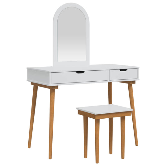 Dressing Table Set FAUSKE 3 pcs White 100 x 50 x 143 cm Dressing Table Set FAUSKE 3 pcs White 100 x 50 x 143 cm