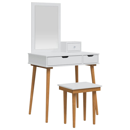 Dressing Table Set FAUSKE 4 pcs White 76 x 50 x 143 cm Dressing Table Set FAUSKE 4 pcs White 76 x 50 x 143 cm