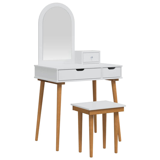 Dressing Table Set FAUSKE 4 pcs White 76 x 50 x 143 cm Dressing Table Set FAUSKE 4 pcs White 76 x 50 x 143 cm