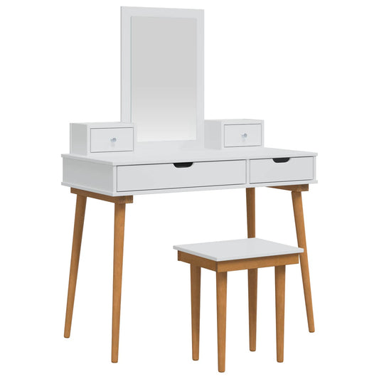 Dressing Table Set FAUSKE 5 pcs White 100 x 50 x 143 cm Dressing Table Set FAUSKE 5 pcs White 100 x 50 x 143 cm