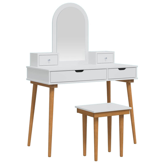 Dressing Table Set FAUSKE 5 pcs White 100 x 50 x 143 cm Dressing Table Set FAUSKE 5 pcs White 100 x 50 x 143 cm