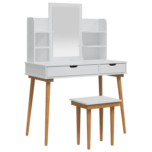 Dressing Table Set FAUSKE 5 pcs White 100 x 50 x 143 cm Dressing Table Set FAUSKE 5 pcs White 100 x 50 x 143 cm