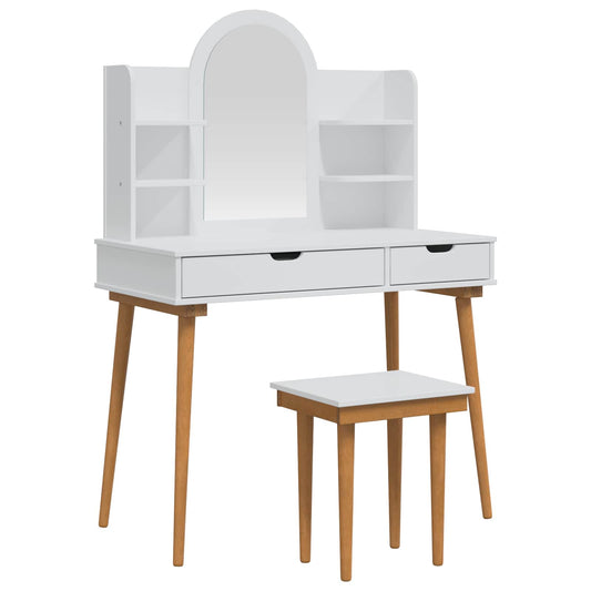 Dressing Table Set FAUSKE 5 pcs White 100 x 50 x 143 cm Dressing Table Set FAUSKE 5 pcs White 100 x 50 x 143 cm