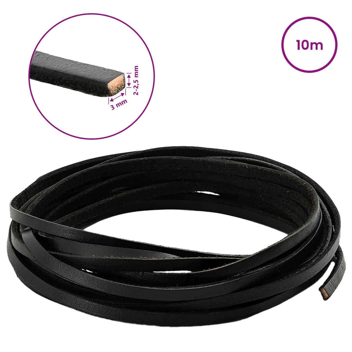 Leather Strap 1 Black 1000 x 0.3 cm Leather