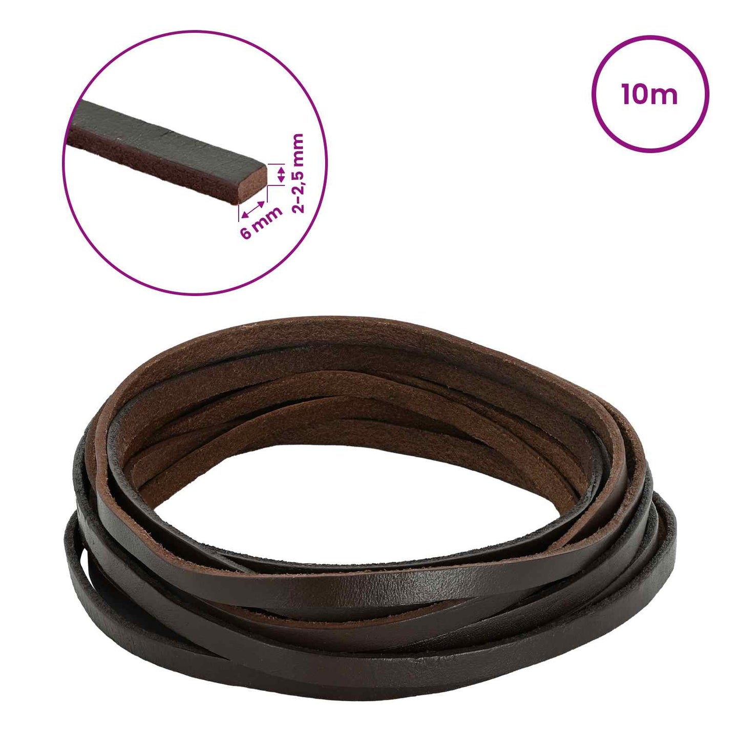 Leather Strap 1 Dark Brown 1000 x 0.6 cm Leather