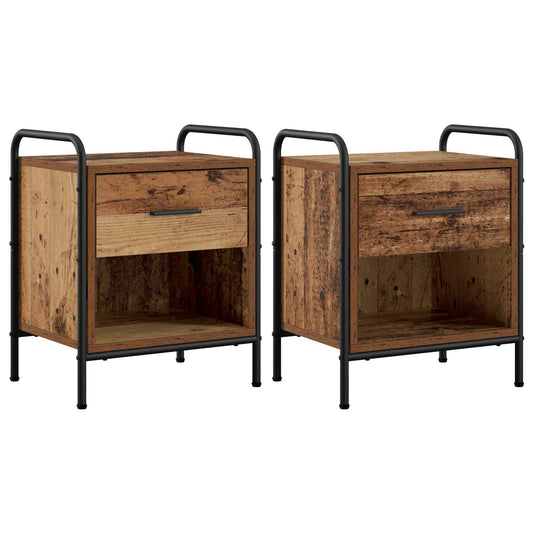 Bedside Cabinet 2 pcs Old Wood 40 x 30 x 50 cm Engineered Wood Bedside Cabinet 2 pcs Old Wood 40 x 30 x 50 cm Engineered Wood