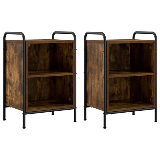 Bedside Cabinet 2 pcs Smoked Oak 40 x 30 x 60 cm Bedside Cabinet 2 pcs Smoked Oak 40 x 30 x 60 cm