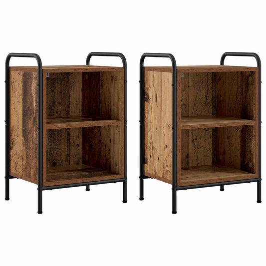 Bedside Cabinet 2 pcs Old Wood 40 x 30 x 60 cm Engineered Wood Bedside Cabinet 2 pcs Old Wood 40 x 30 x 60 cm Engineered Wood