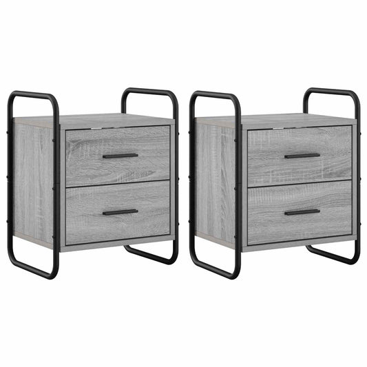Hanging Bedside Cabinet 2 pcs Grey Sonoma 40 x 30 x 50 cm Hanging Bedside Cabinet 2 pcs Grey Sonoma 40 x 30 x 50 cm