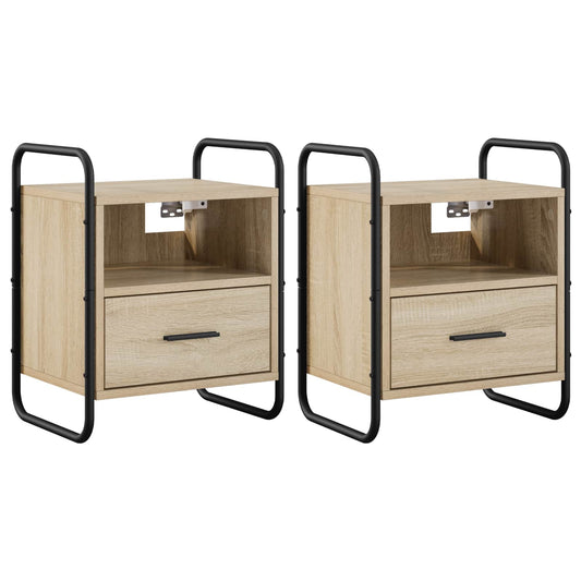 Hanging Bedside Cabinet 2 pcs Sonoma Oak 40 x 30 x 50 cm Hanging Bedside Cabinet 2 pcs Sonoma Oak 40 x 30 x 50 cm