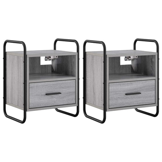 Hanging Bedside Cabinet 2 pcs Grey Sonoma 40 x 30 x 50 cm Hanging Bedside Cabinet 2 pcs Grey Sonoma 40 x 30 x 50 cm