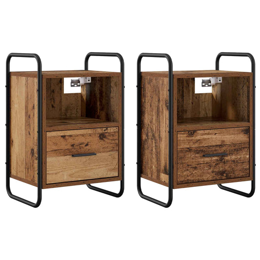Hanging Bedside Cabinet 2 pcs Old Wood 40 x 30 x 60 cm Hanging Bedside Cabinet 2 pcs Old Wood 40 x 30 x 60 cm