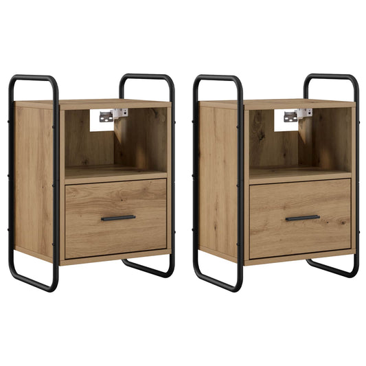Hanging Bedside Cabinet 2 pcs Artisan Oak 40 x 30 x 60 cm Hanging Bedside Cabinet 2 pcs Artisan Oak 40 x 30 x 60 cm
