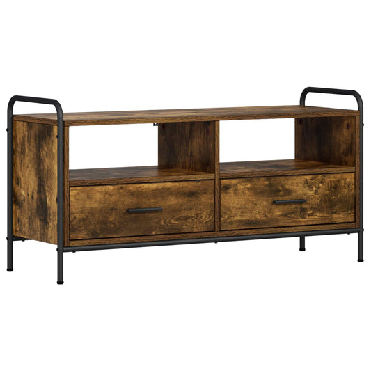 TV Cabinet 99.5 x 33 x 50 cm Smoked Oak Engineered Wood TV Cabinet 99.5 x 33 x 50 cm Smoked Oak Engineered Wood