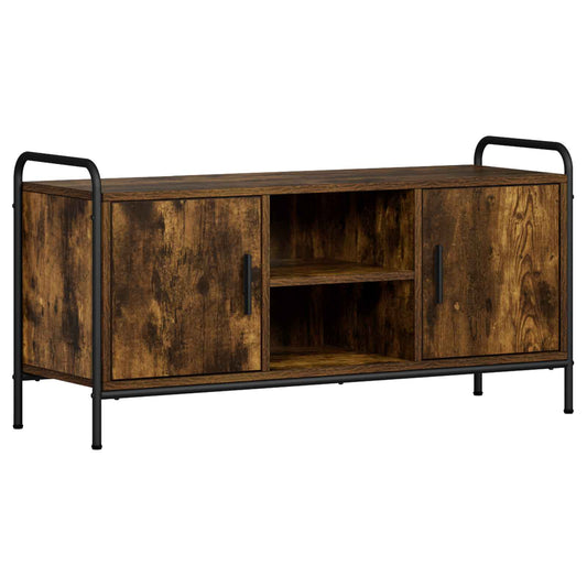TV Cabinet 99 x 33 x 50 cm Smoked Oak Engineered Wood TV Cabinet 99 x 33 x 50 cm Smoked Oak Engineered Wood
