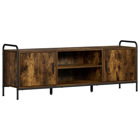 TV Cabinet 133 x 33 x 50 cm Smoked Oak Engineered Wood TV Cabinet 133 x 33 x 50 cm Smoked Oak Engineered Wood