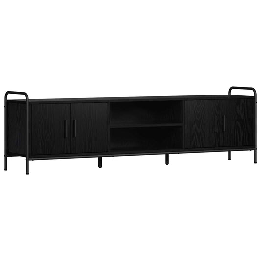 TV Cabinet 167.5 x 33 x 50 cm Black Oak Engineered Wood TV Cabinet 167.5 x 33 x 50 cm Black Oak Engineered Wood