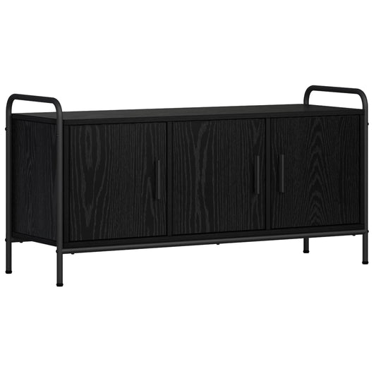 TV Cabinet 99 x 33 x 50 cm Black Oak Engineered Wood TV Cabinet 99 x 33 x 50 cm Black Oak Engineered Wood