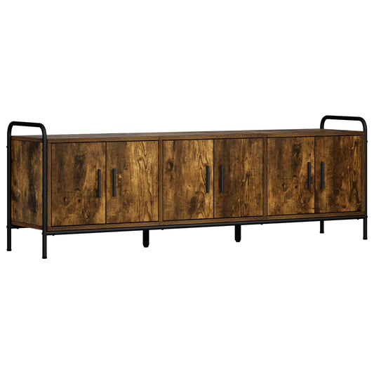 TV Cabinet 146 x 33 x 50 cm Smoked Oak Engineered Wood TV Cabinet 146 x 33 x 50 cm Smoked Oak Engineered Wood