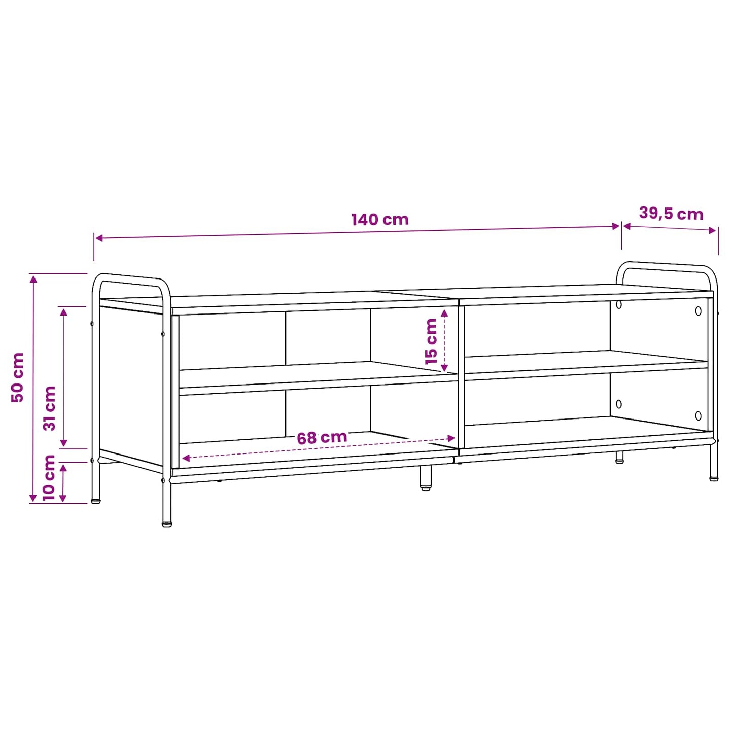 TV Cabinet 140 x 39.5 x 50 cm Old Wood Engineered Wood